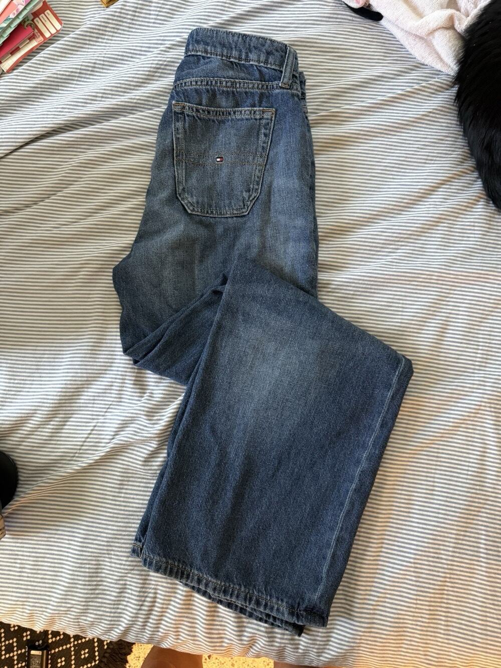 Tommy Hilfiger Women's Blue Jeans High-Rise Wide-Leg Pants Size 4